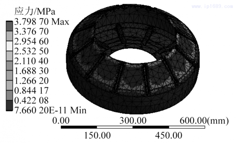 圖 8 優(yōu)化模型應(yīng)力結(jié)果